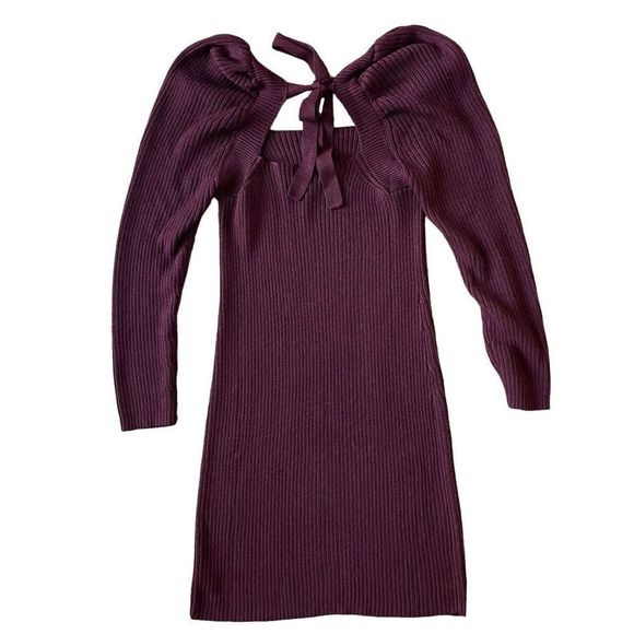 Promesa Burgundy Ribbed Knit Sweater Dress Women’s Size XL - Picture 2 of 8